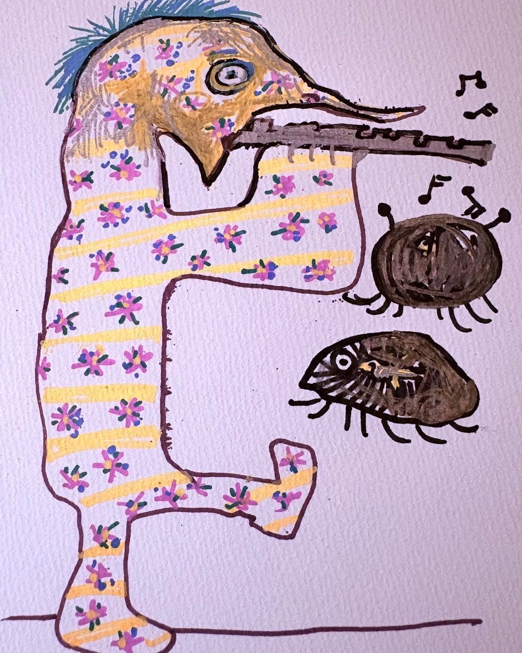 Drawing No. 2,493, 'Roscoe and the Bedbugs were having a moment.', posted MAR 7, 2026