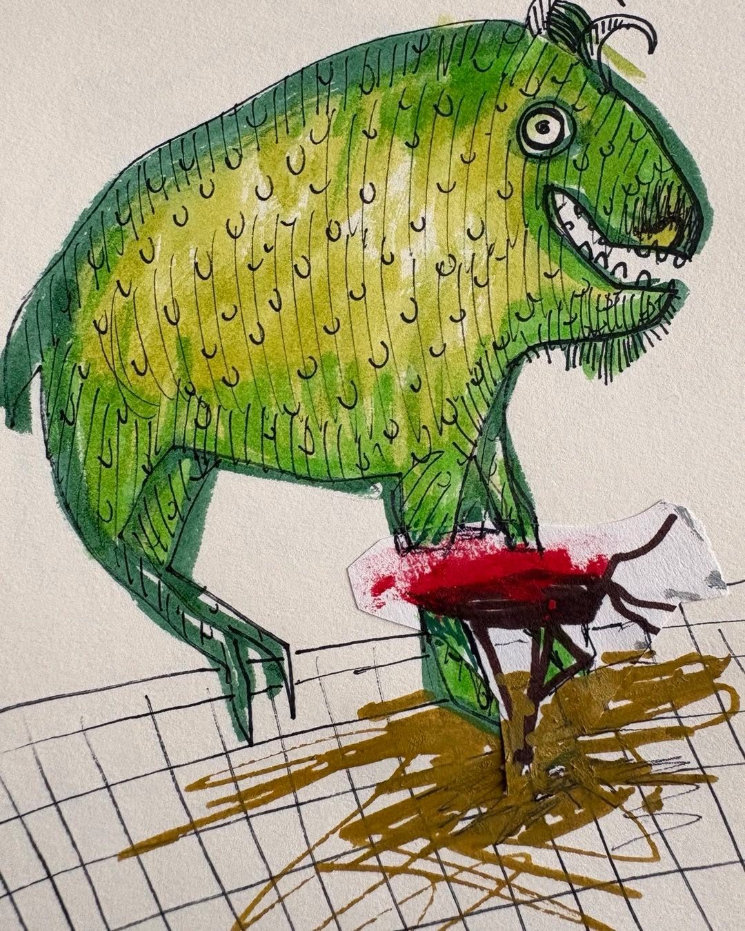 Drawing No. 2,510, 'Thanks to spilled peanut butter on the floor, the big race ended in a photo finish.', posted MAR 20, 2026
