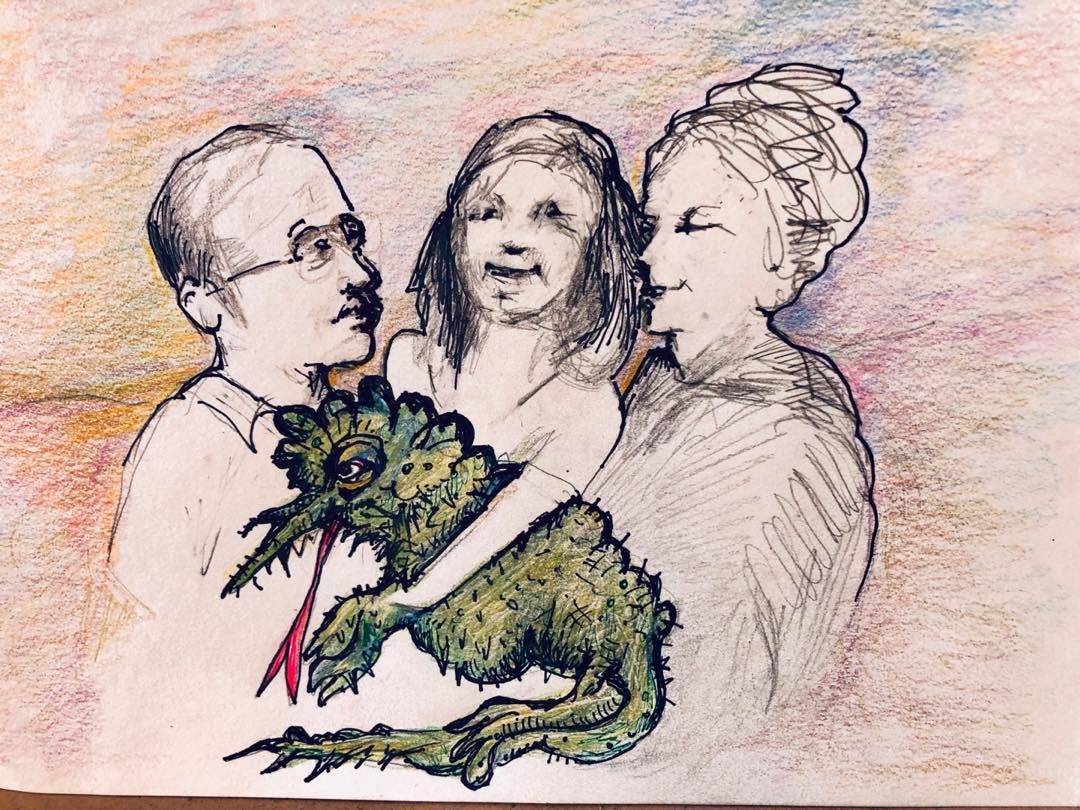 Drawing No. 170, 'The Hardners finally found a hypoallergenic pet.', posted FEB 17, 2020