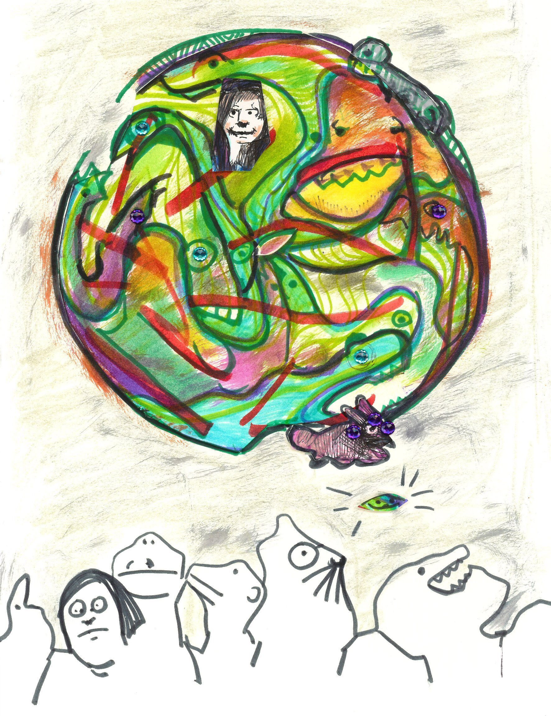 Drawing No. 1,577, 'Snicker From Above', posted NOV 4, 2023