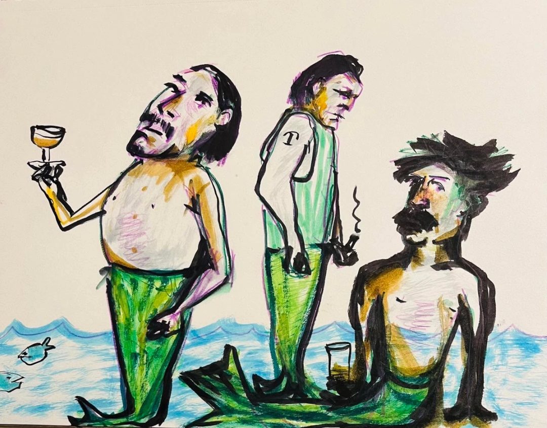 Drawing No. 1,289, 'The male mermaids were a very rough bunch.', posted JAN 30, 2023