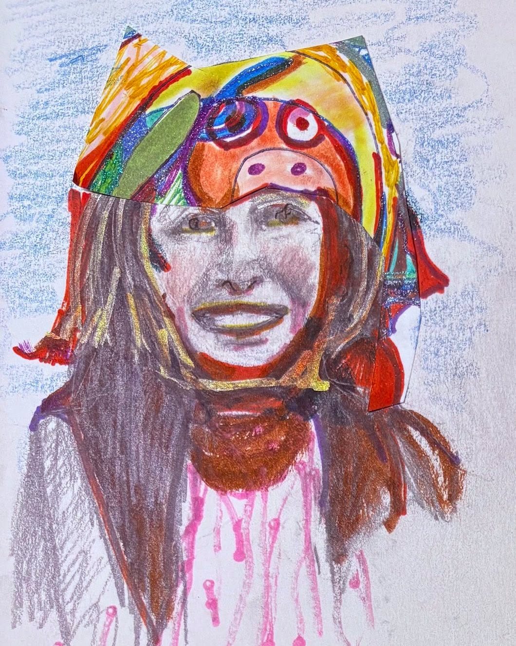 Drawing No. 2,285, 'Angelina's rain hat felt tight.', posted AUG 29, 2025
