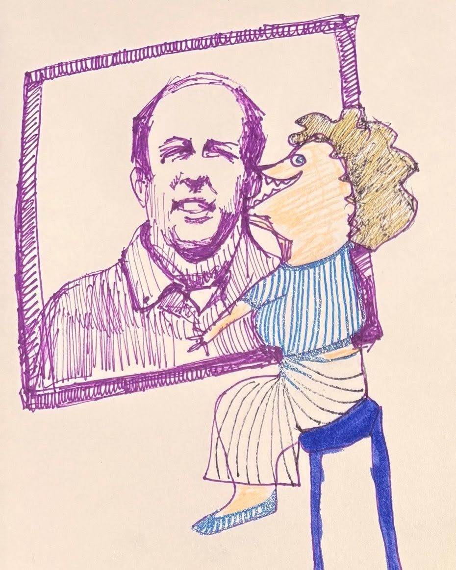 Drawing No. 2,209, 'Palmyra didn't brag about her son, but she did carry his picture.', posted JUN 19, 2025