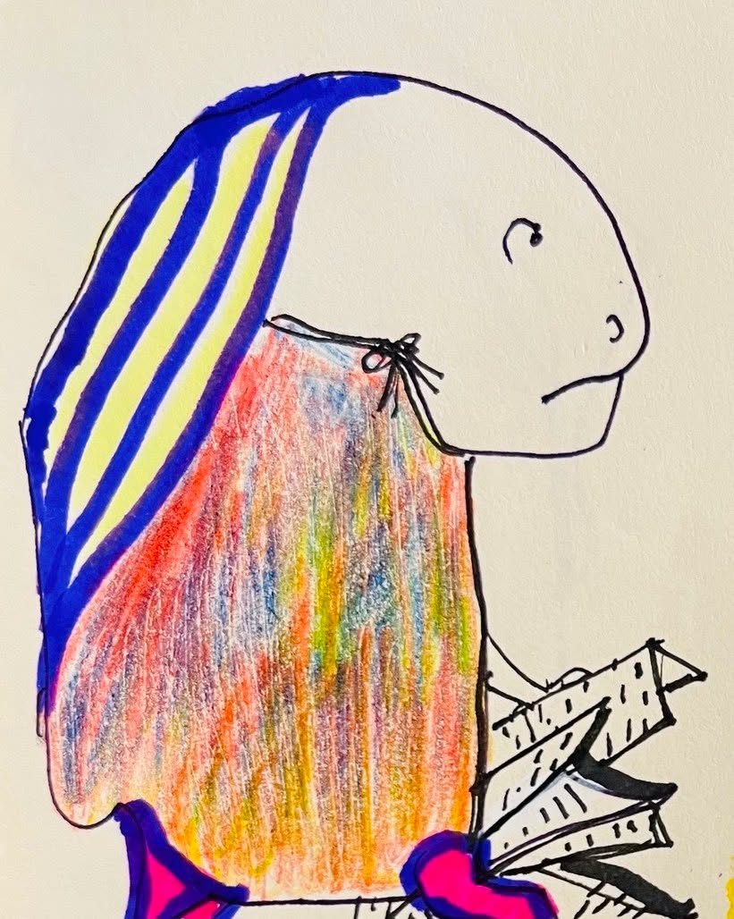 Drawing No. 1,888, 'It was Cyrilla's first time distributing flyers.', posted AUG 23, 2024