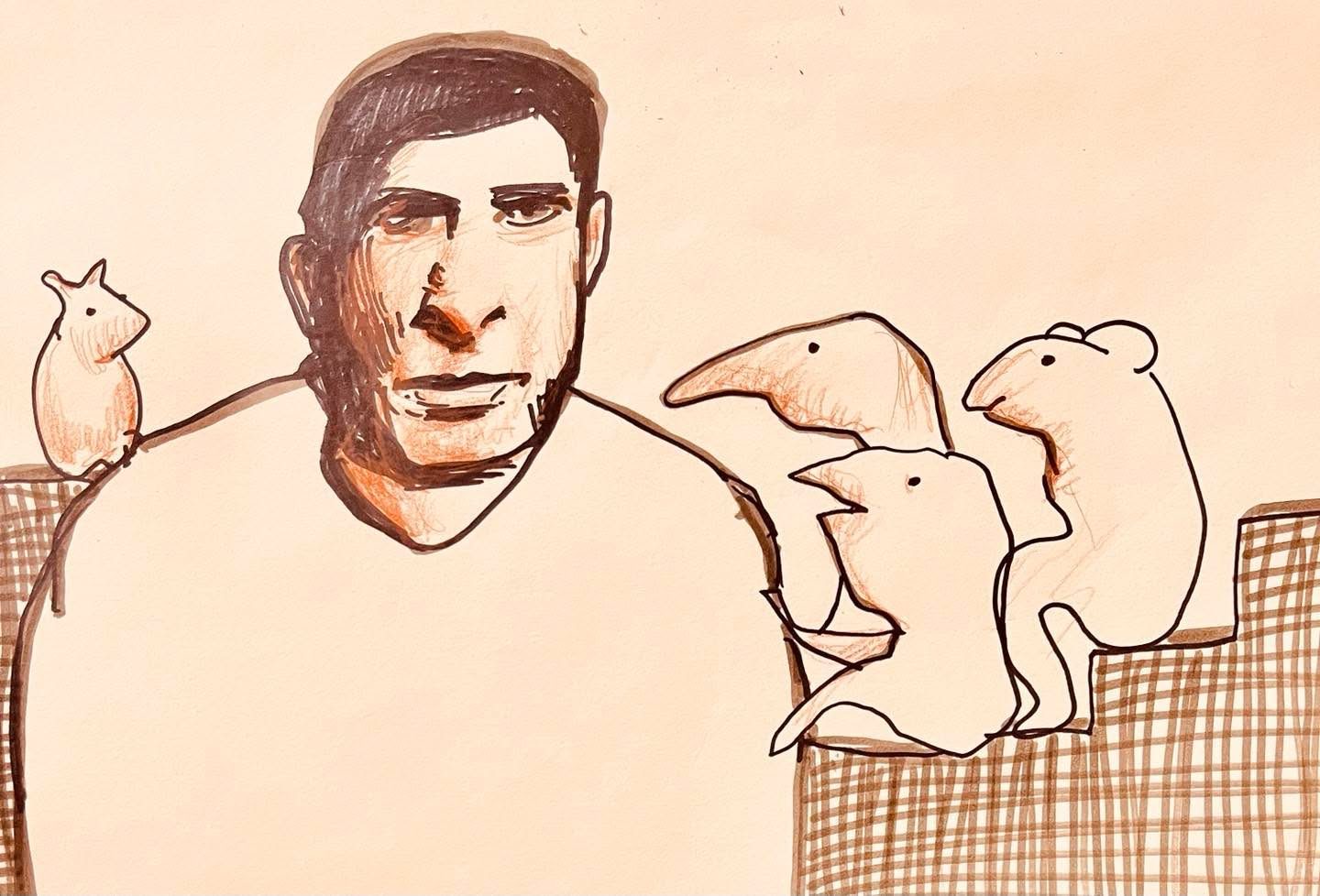 Drawing No. 1,044, 'Stuart’s stories overwhelmed the kids.', posted JUN 5, 2022