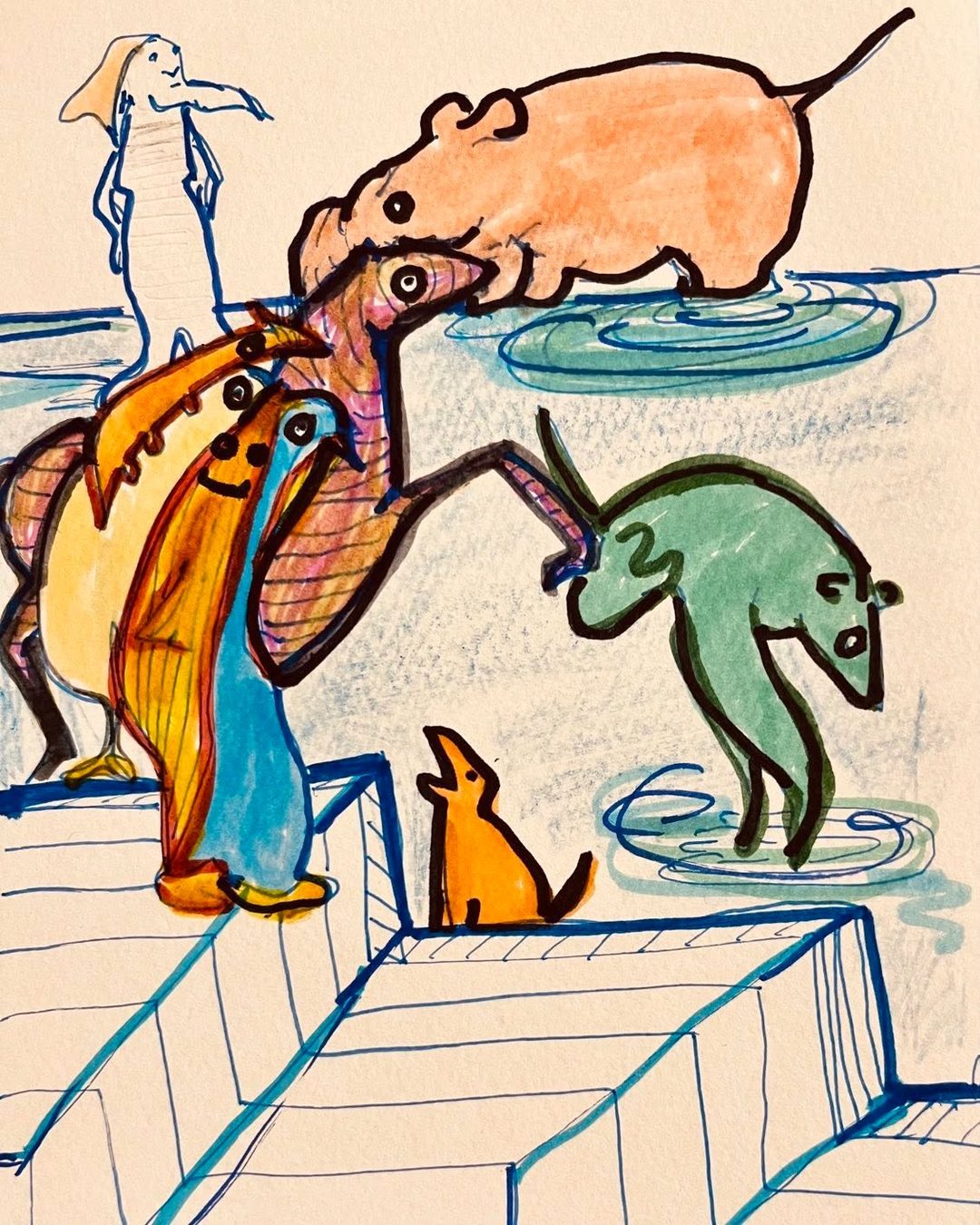 Drawing No. 1,432, 'It was the day Noah said, If you're not on the ark in 15 minutes, we're leaving without you.', posted JUN 20, 2023