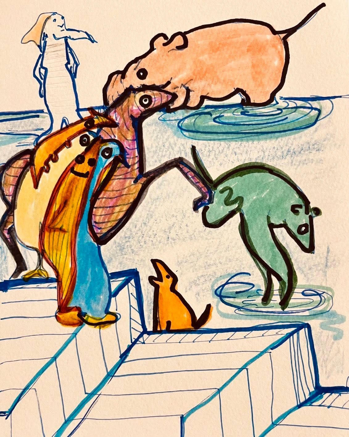 Drawing No. 1,432, 'It was the day Noah said, If you're not on the ark in 15 minutes, we're leaving without you.', posted JUN 20, 2023