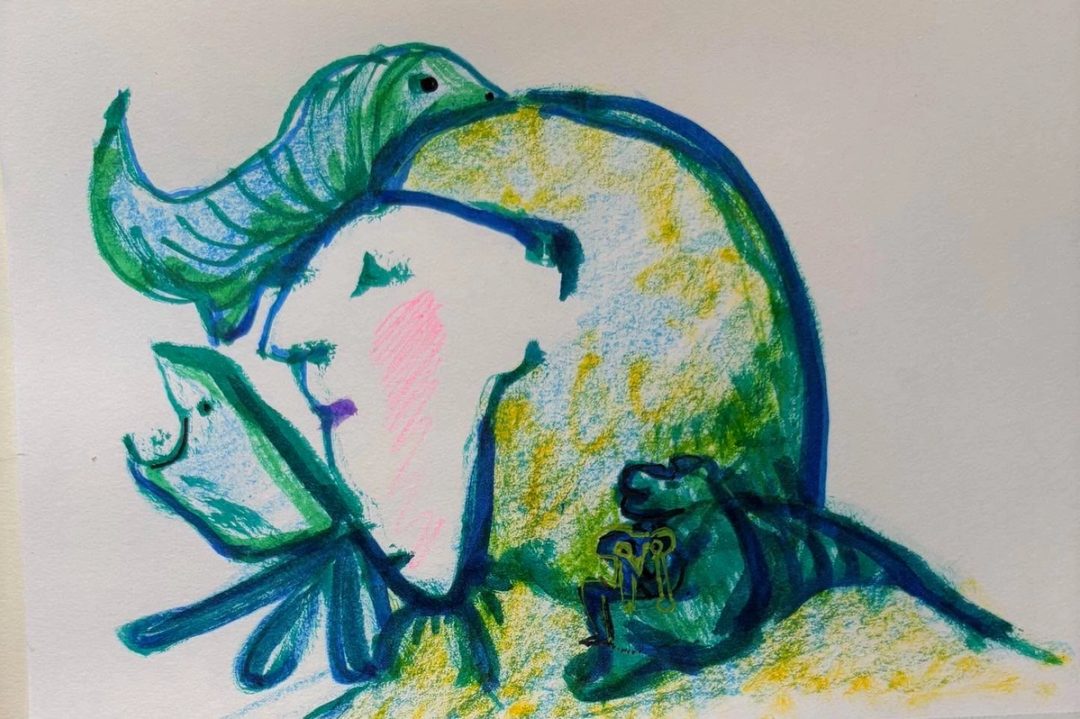 Drawing No. 2,145, 'A kind woman, Noah's wife sneaked a few of her single friends onto the ark.', posted APR 27, 2025