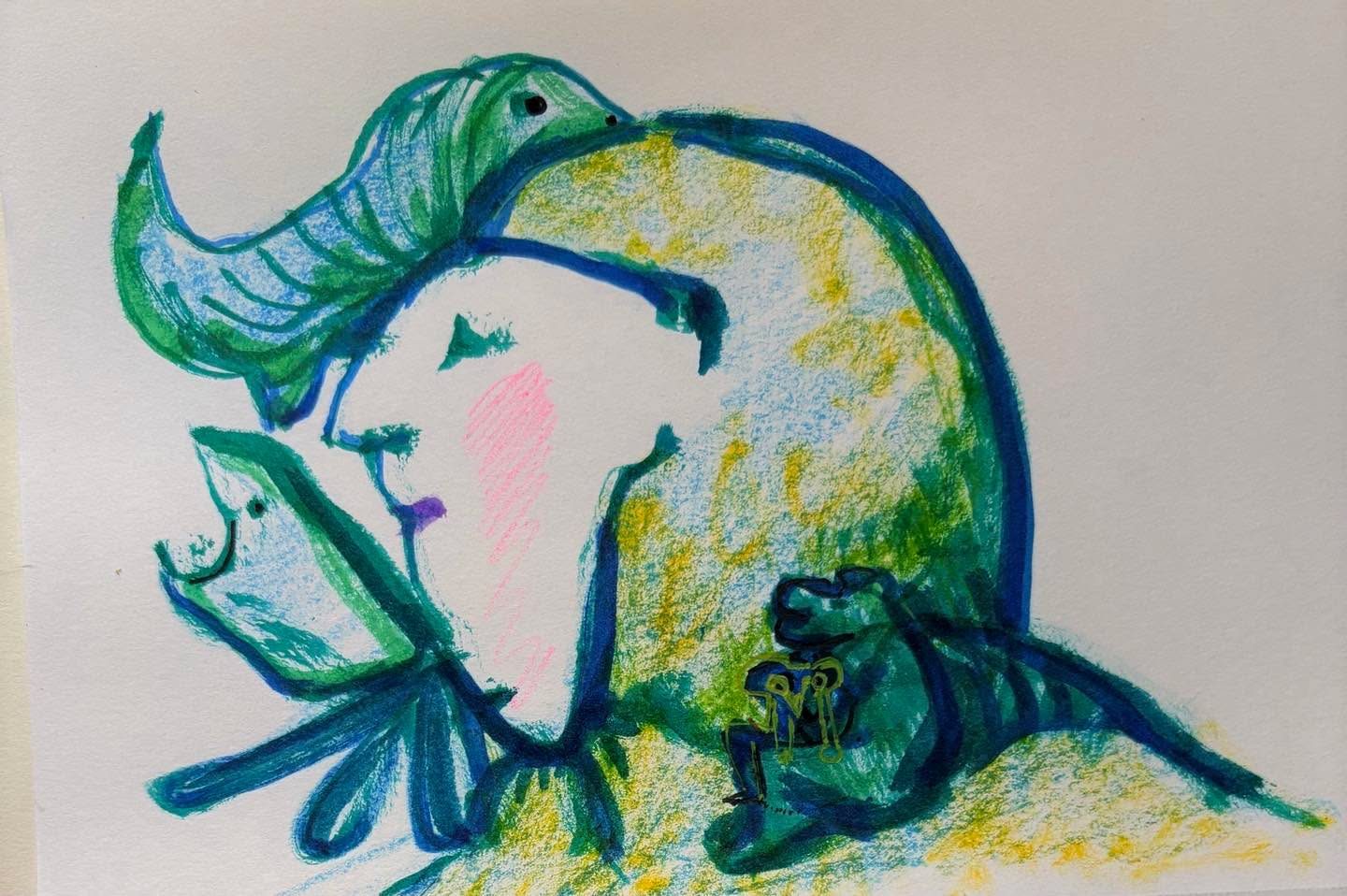 Drawing No. 2,145, 'A kind woman, Noah's wife sneaked a few of her single friends onto the ark.', posted APR 27, 2025