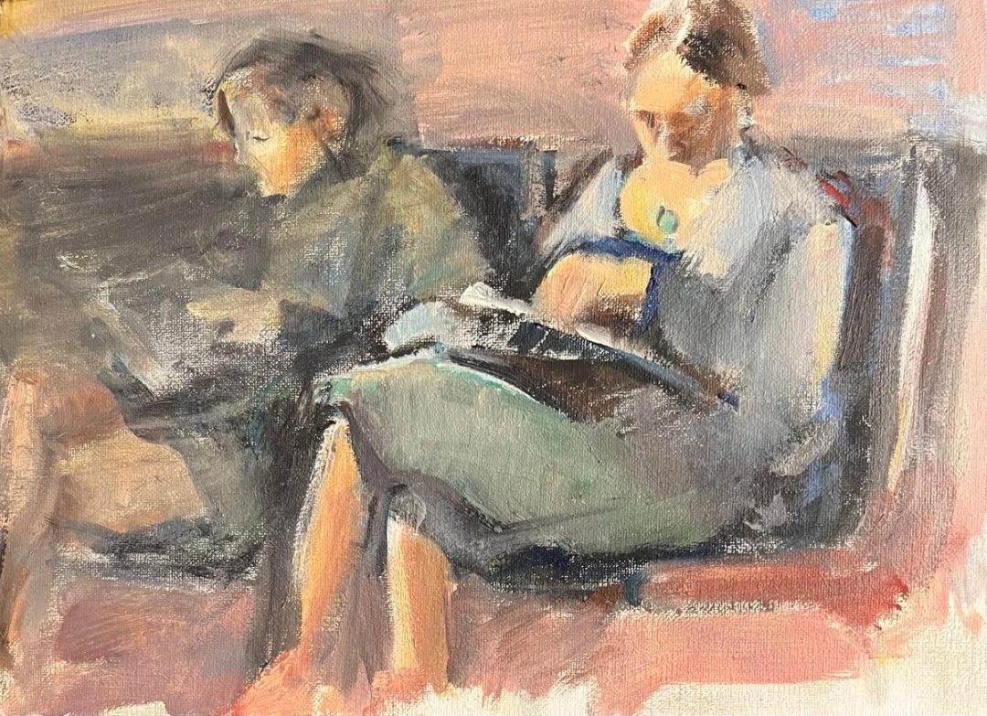 Drawing No. 1,585, 'The Ewen sisters loved spending quality time together.', posted NOV 10, 2023