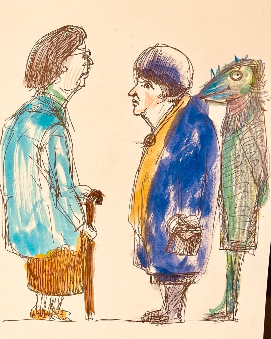 Drawing No. 1,243, 'Daisy's visits kept her granny young.', posted DEC 17, 2022