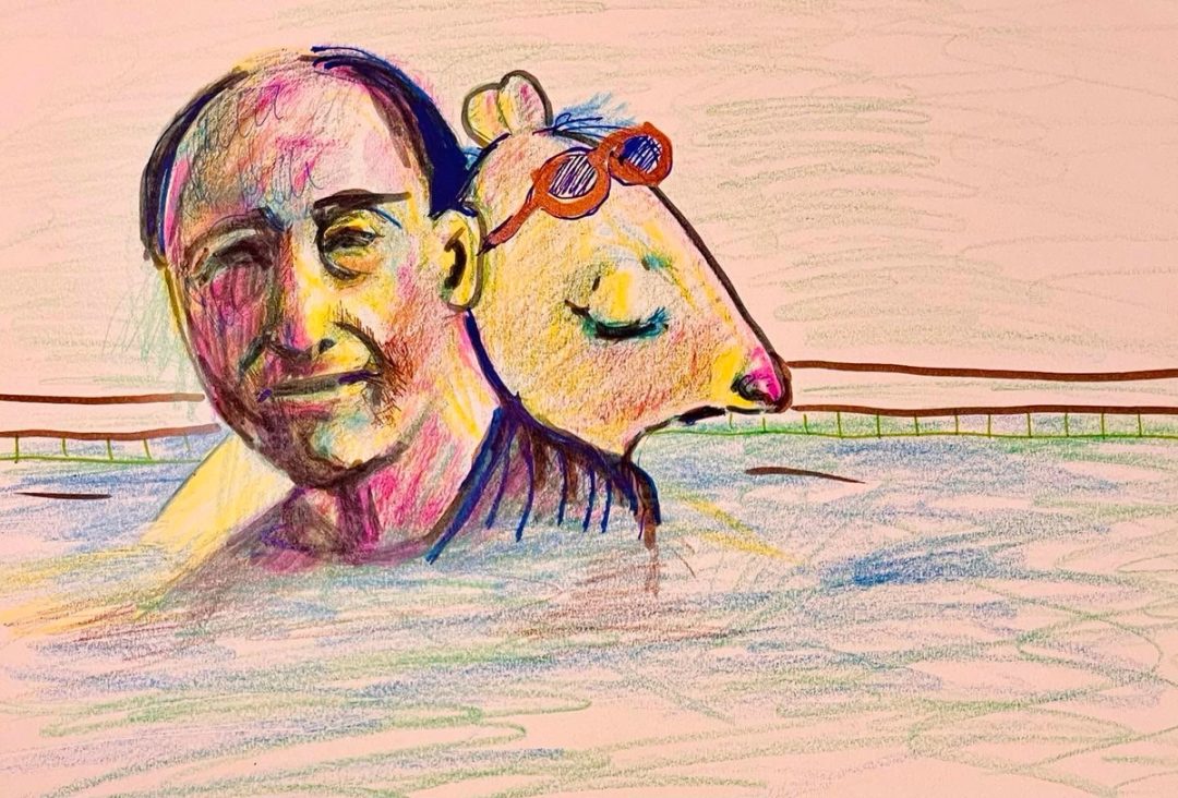 Drawing No. 1,333, 'On the theory that, "I'm so sorry," was a good pickup line, Liz bumped into Ted on purpose.', posted MAR 16, 2023