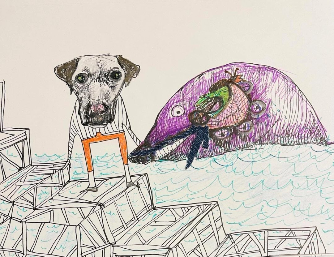Drawing No. 911, 'Henderson’s therapy pet made all the difference.', posted JAN 26, 2022