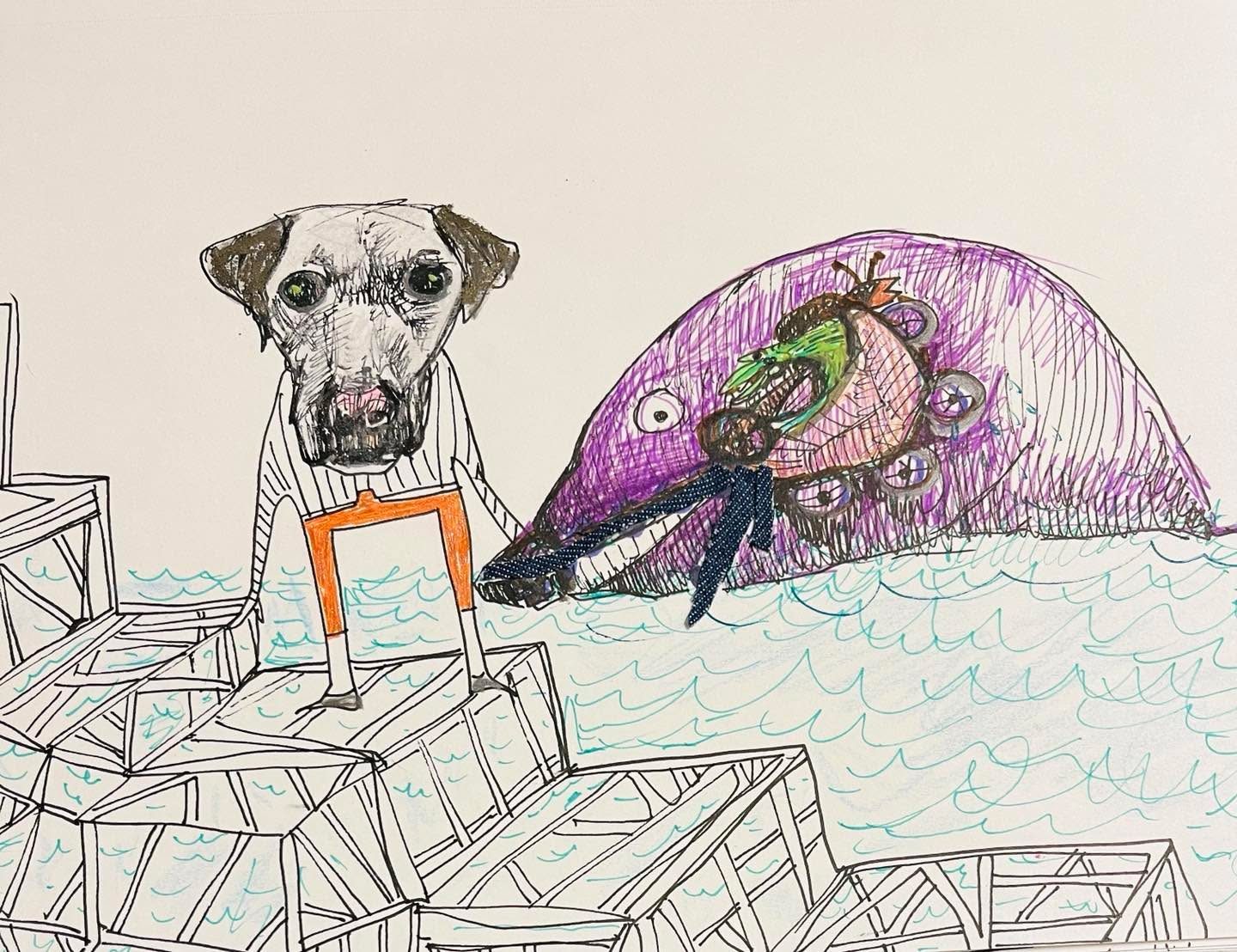 Drawing No. 911, 'Henderson’s therapy pet made all the difference.', posted JAN 26, 2022