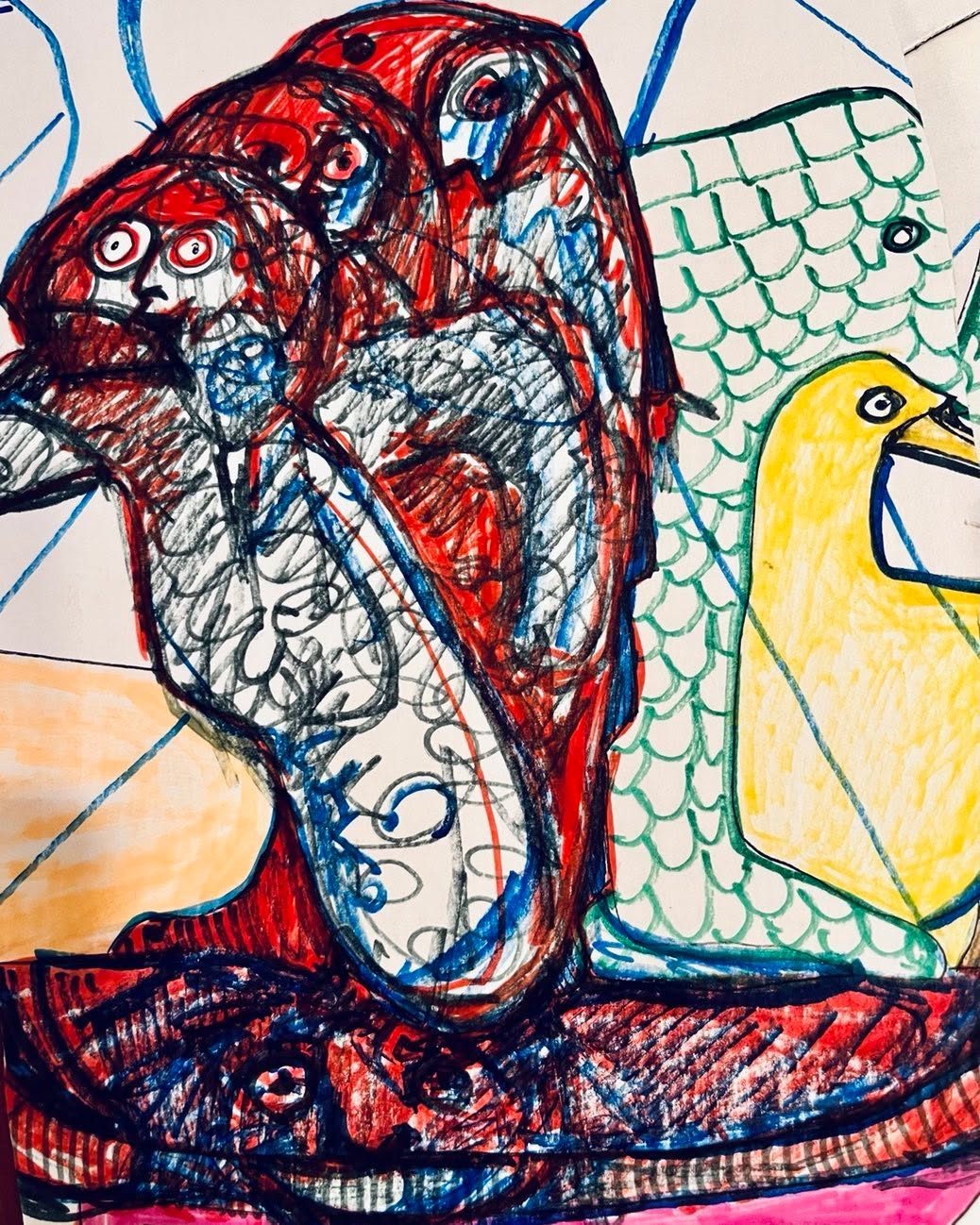 Drawing No. 1,020, 'It was Frannie’s first subway ride since the pandemic began.', posted MAY 12, 2022