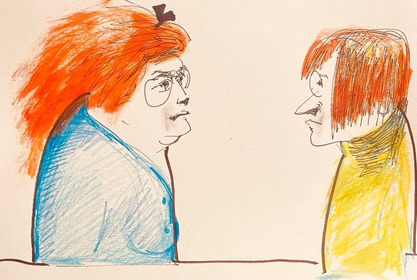 Drawing No. 1,663, 'The Tuffin sisters had agreed to reboot as redheads.', posted JAN 25, 2024