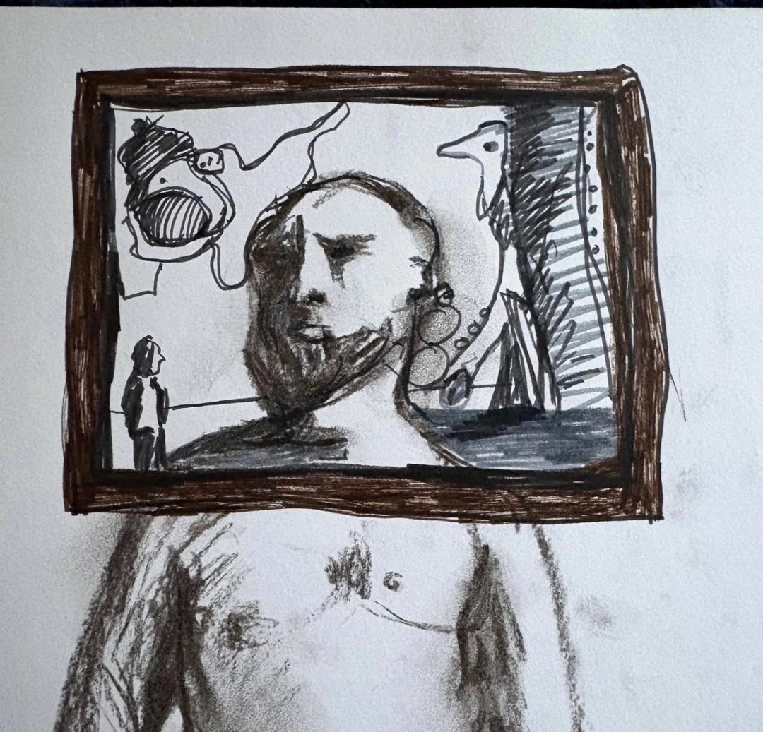 Drawing No. 2,536, 'Trenton's latest self-portraits were disturbingly lifelike.', posted APR 12, 2026