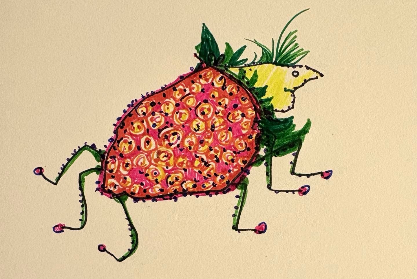 Drawing No. 2,572, 'Belasco-Weil frequently went undercover as a strawberry.', posted MAY 12, 2026