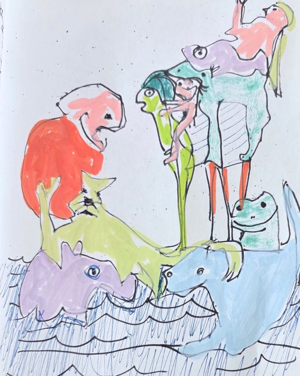 Drawing No. 2,393, 'The Ark was late, the passengers were late, and the forecast called for heavy rain.', posted DEC 10, 2025