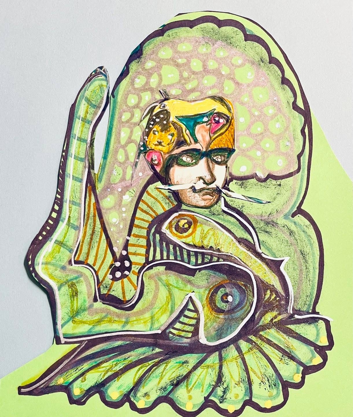 Drawing No. 1,827, 'Carlton found deep comfort among the squid.', posted JUN 28, 2024
