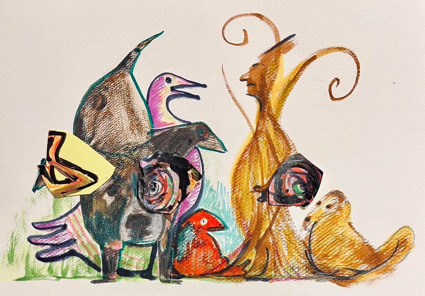Drawing No. 1,872, 'Lucinda had to tell everyone about the crazy dream she had last night--in detail.', posted AUG 9, 2024