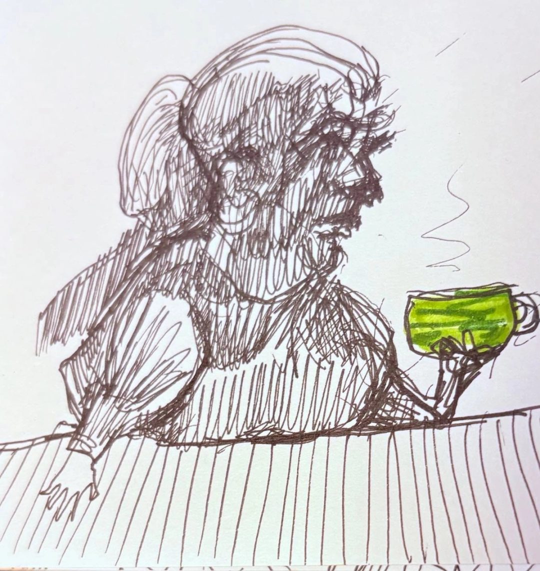 Drawing No. 2,080, 'The inchworm tea was supposed to be good for Dora's ankles.', posted FEB 27, 2025