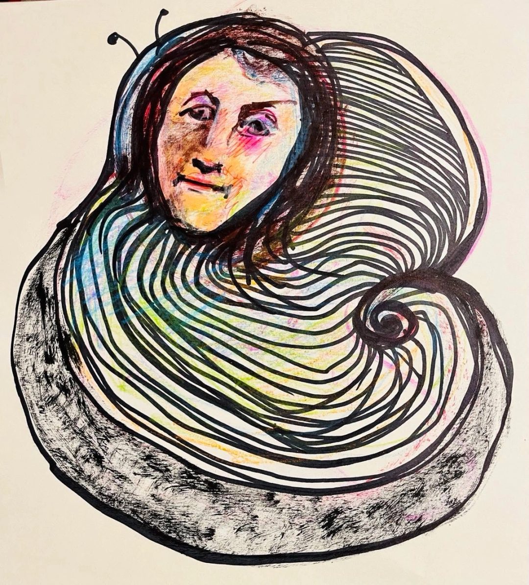 Drawing No. 1,386, 'Selena was sensitive about jokes involving tiny forks and garlic butter.', posted MAY 5, 2023