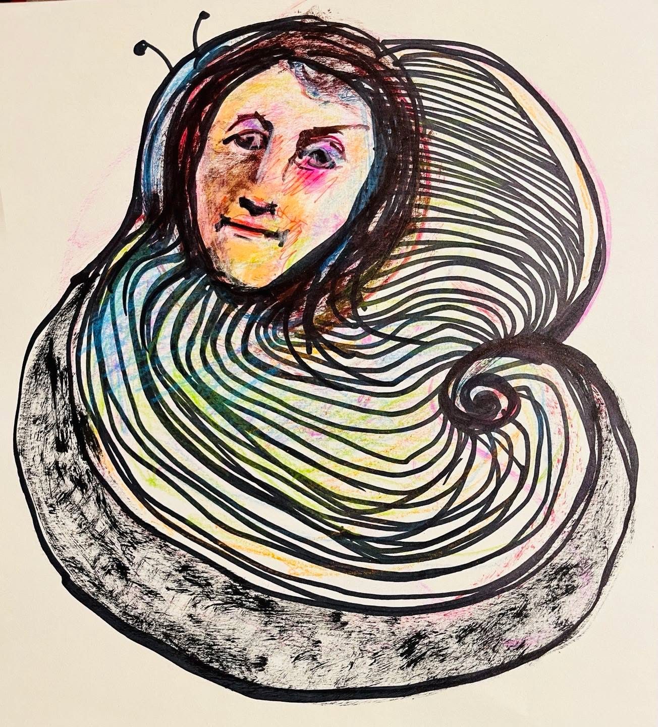 Drawing No. 1,386, 'Selena was sensitive about jokes involving tiny forks and garlic butter.', posted MAY 5, 2023