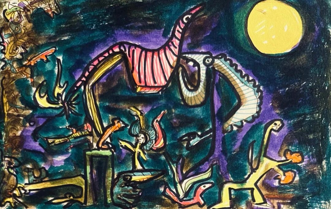 Drawing No. 1,080, 'Full Moon', posted JUL 12, 2022