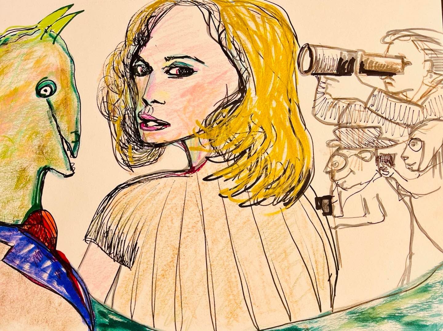 Drawing No. 1,162, 'The paparazzi had ignored Goldilocks for years—until she started dating the big bad wolf.', posted SEP 29, 2022