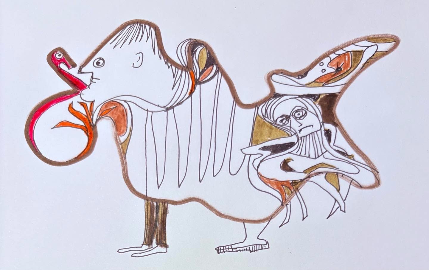 Drawing No. 2,692, 'Sneel attended to his cell phone 24/7.', posted AUG 25, 2026