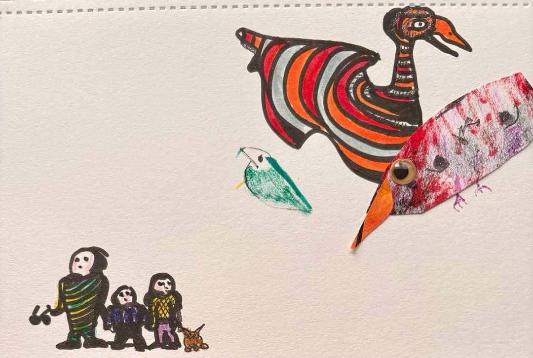 Drawing No. 2,225, 'The Pignat-Sharpes were new to birding.', posted JUL 3, 2025
