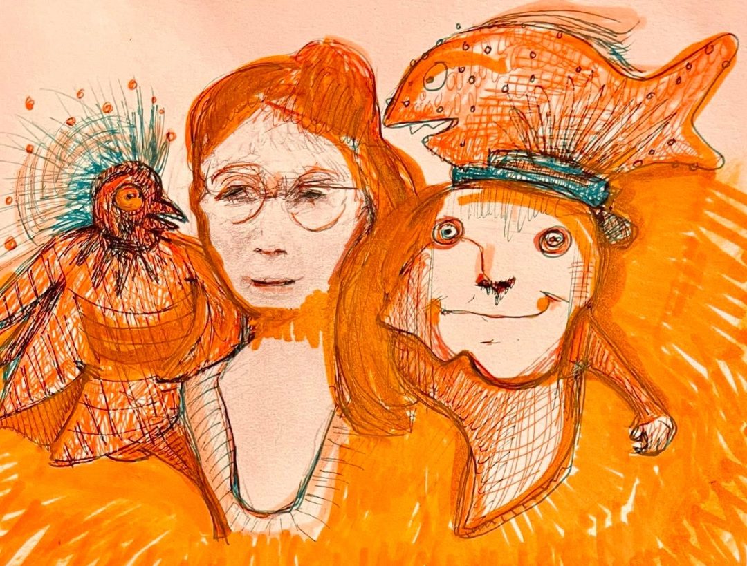 Drawing No. 1,650, 'Clementine longed to write poems about her world, but nothing rhymed with orange.', posted JAN 13, 2024