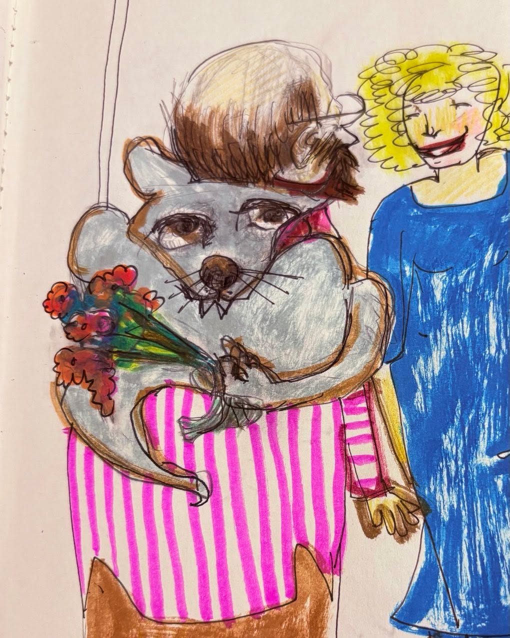Drawing No. 2,453, 'Richie couldn't wait to bring over Rena's valentine surprise.', posted FEB 3, 2026