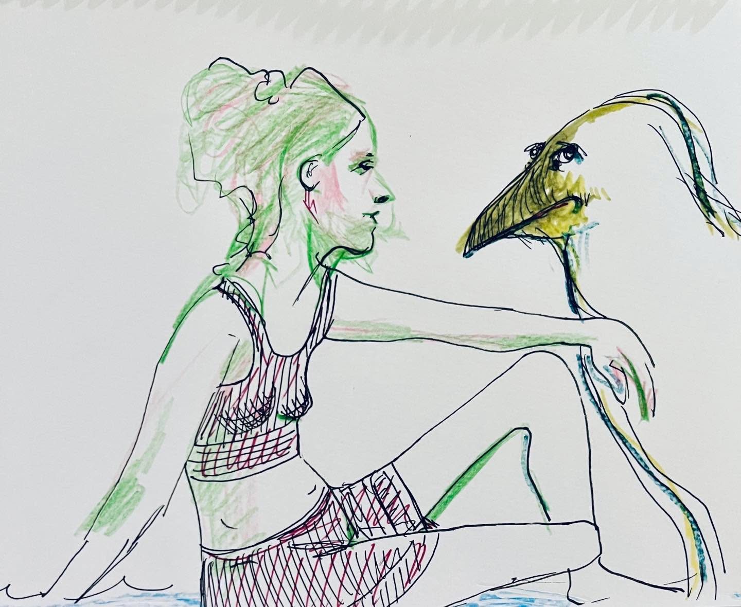 Drawing No. 1,808, 'Lizzy had lots of avian charm, but Lizzy would not date a seagull.', posted JUN 11, 2024