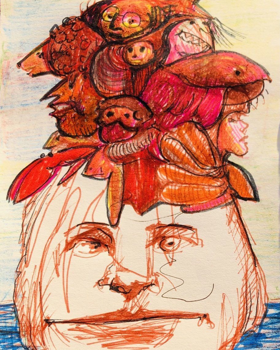 Drawing No. 814, 'With passengers providing UB protection, Viv was glad to work as a Martha’s Vineyard ferry.', posted OCT 24, 2021