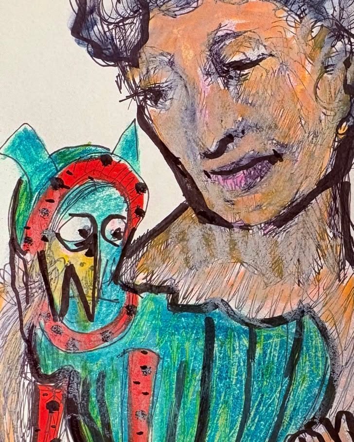 Drawing No. 2,601, 'Only Aunt Betsy understood how badly Chicken had wanted a watermelon costume.', posted JUN 7, 2026