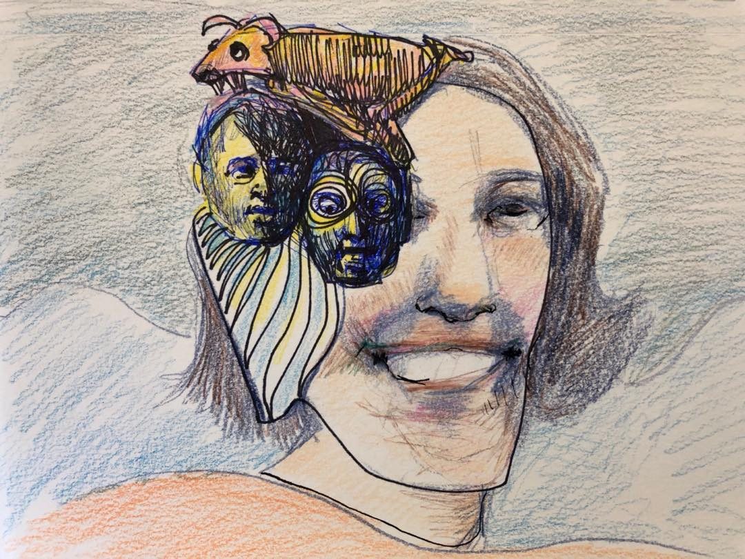 Drawing No. 61, 'Surgery definitely helped the left eye', posted SEP 10, 2019