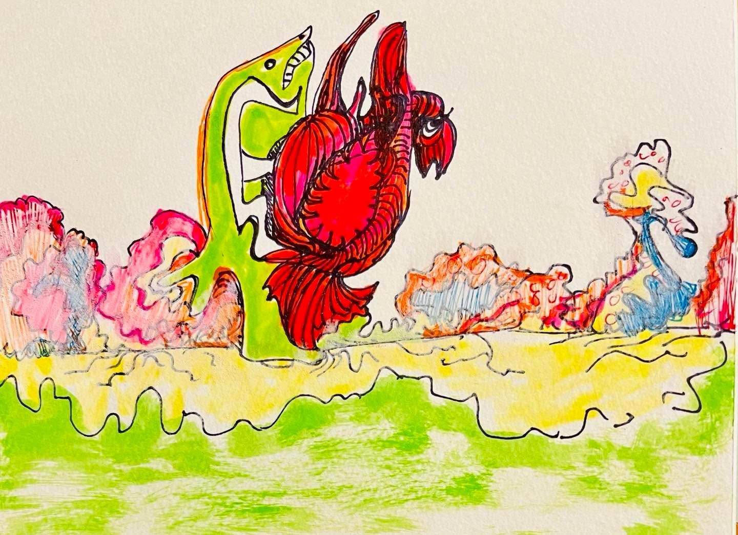 Drawing No. 1,630, 'Boskin wondered when Babs would be old enough to walk on her own.', posted DEC 24, 2023