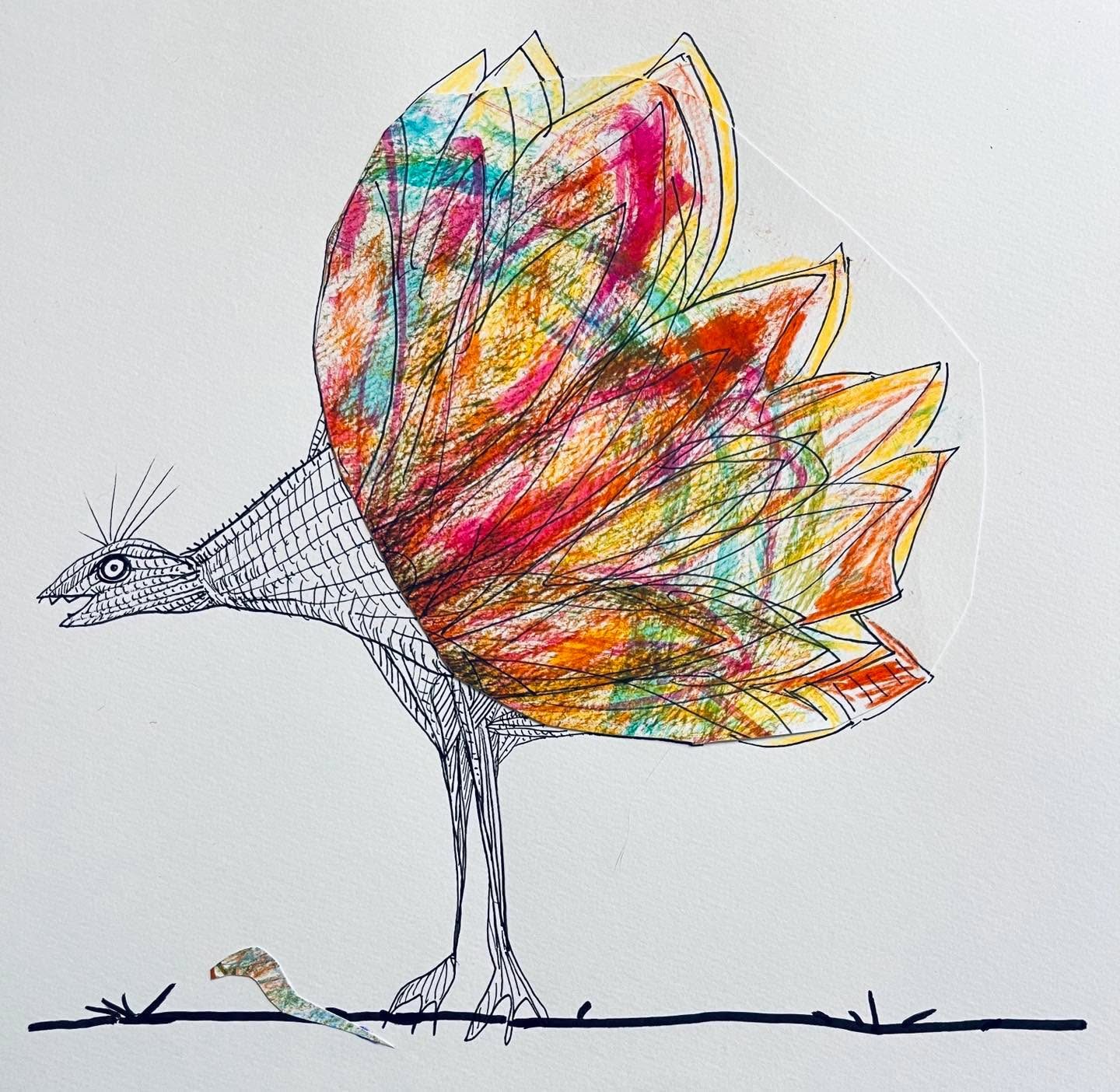 Drawing No. 1,627, 'For Ryan and Daniel, it was all about the plumage.', posted DEC 21, 2023