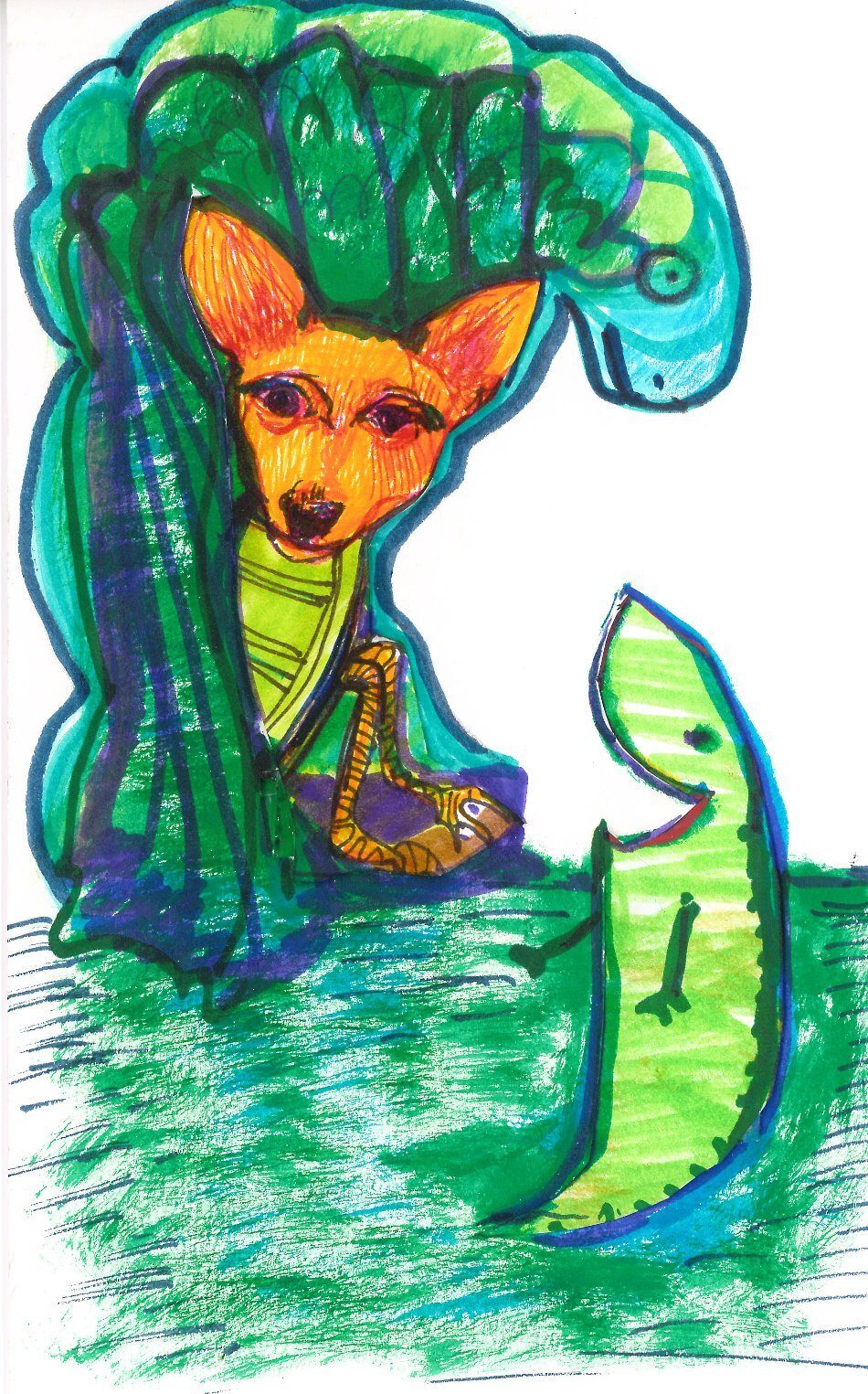 Drawing No. 1,584, 'Meeting at the Pool', posted NOV 9, 2023