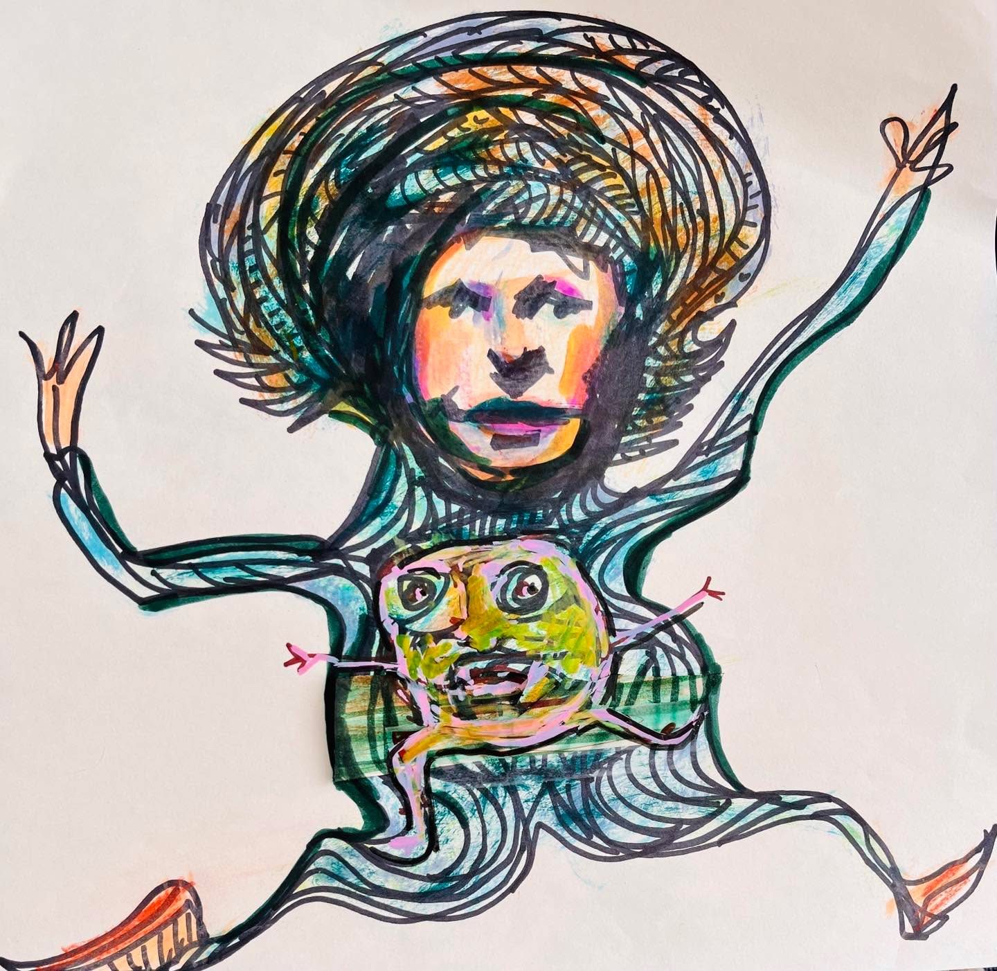 Drawing No. 1,398, 'Lili never got Mr. Potato head out of her system.', posted MAY 17, 2023