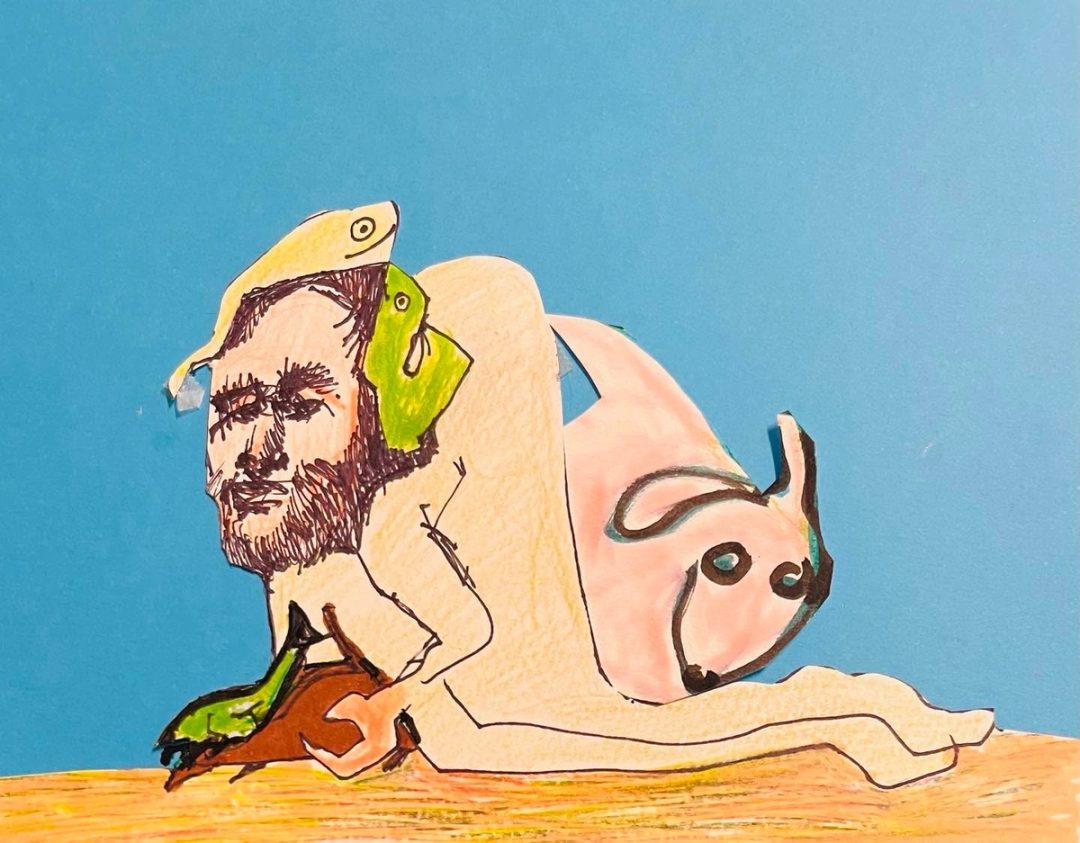 Drawing No. 2,034, 'Russell was pretty sure the large pink animal story was a myth.', posted JAN 9, 2025
