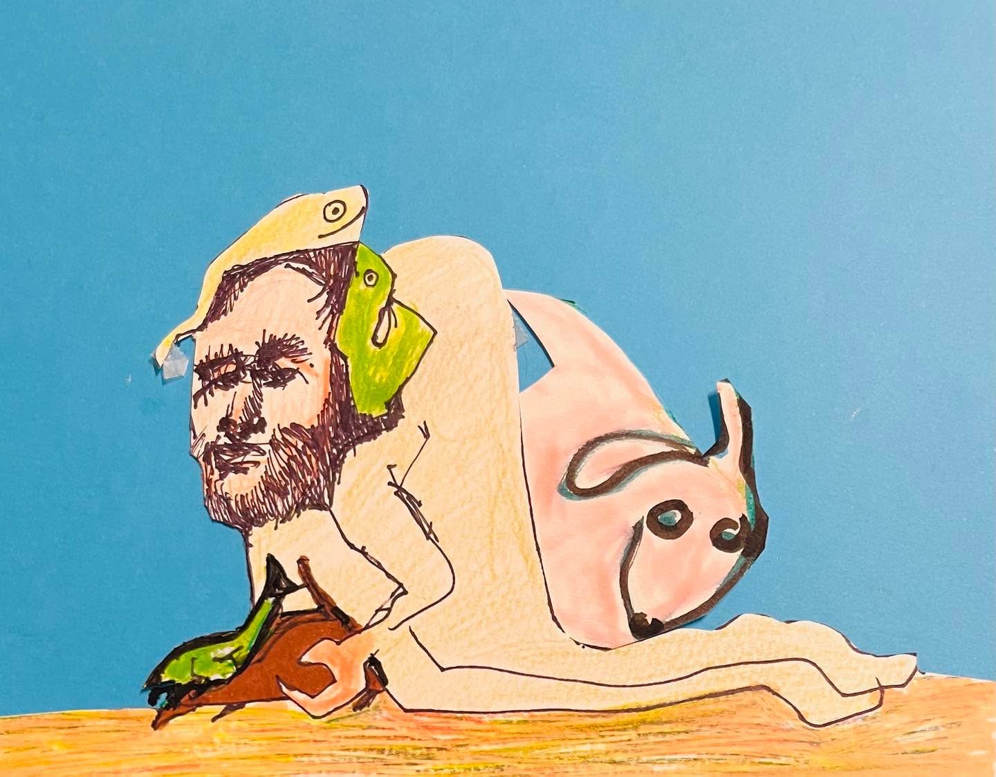 Drawing No. 2,034, 'Russell was pretty sure the large pink animal story was a myth.', posted JAN 9, 2025