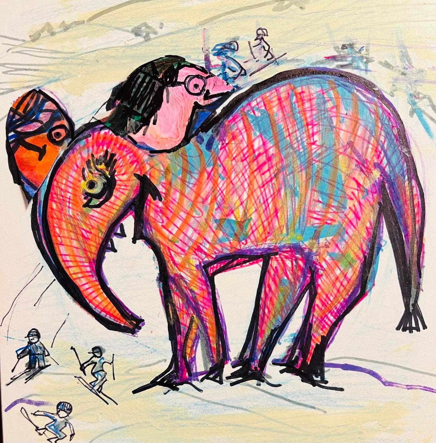Drawing No. 1,254, 'Burton's new hearing aids worked perfectly, even in the ski mountain.', posted DEC 28, 2022
