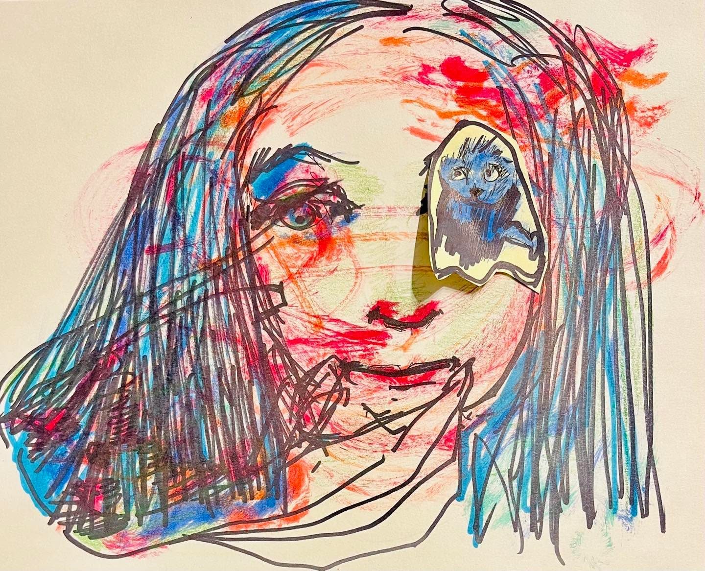 Drawing No. 1,660, 'Kathy's left blue contact lens needed work.', posted JAN 22, 2024