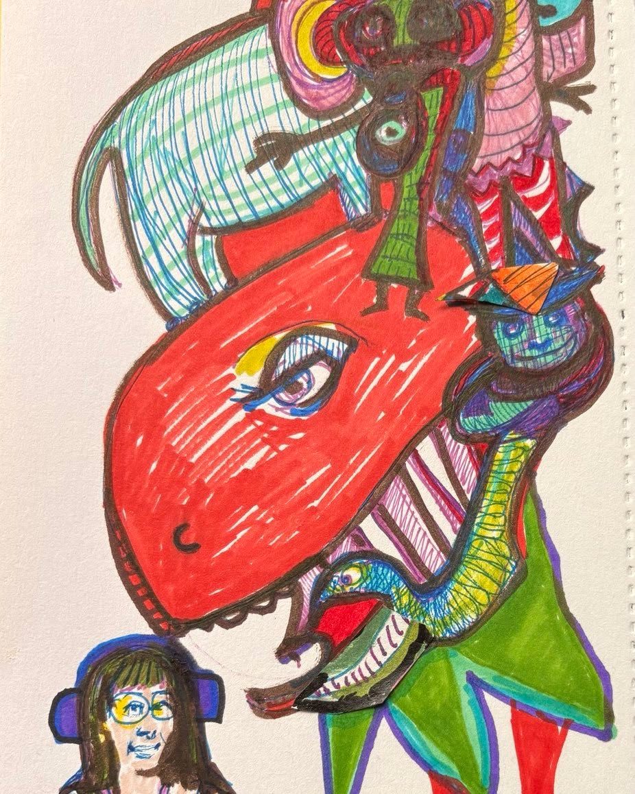 Drawing No. 2,253, 'At first Martine asked politely: "Miss would you please stand up so that I can get to my seat?"', posted JUL 30, 2025