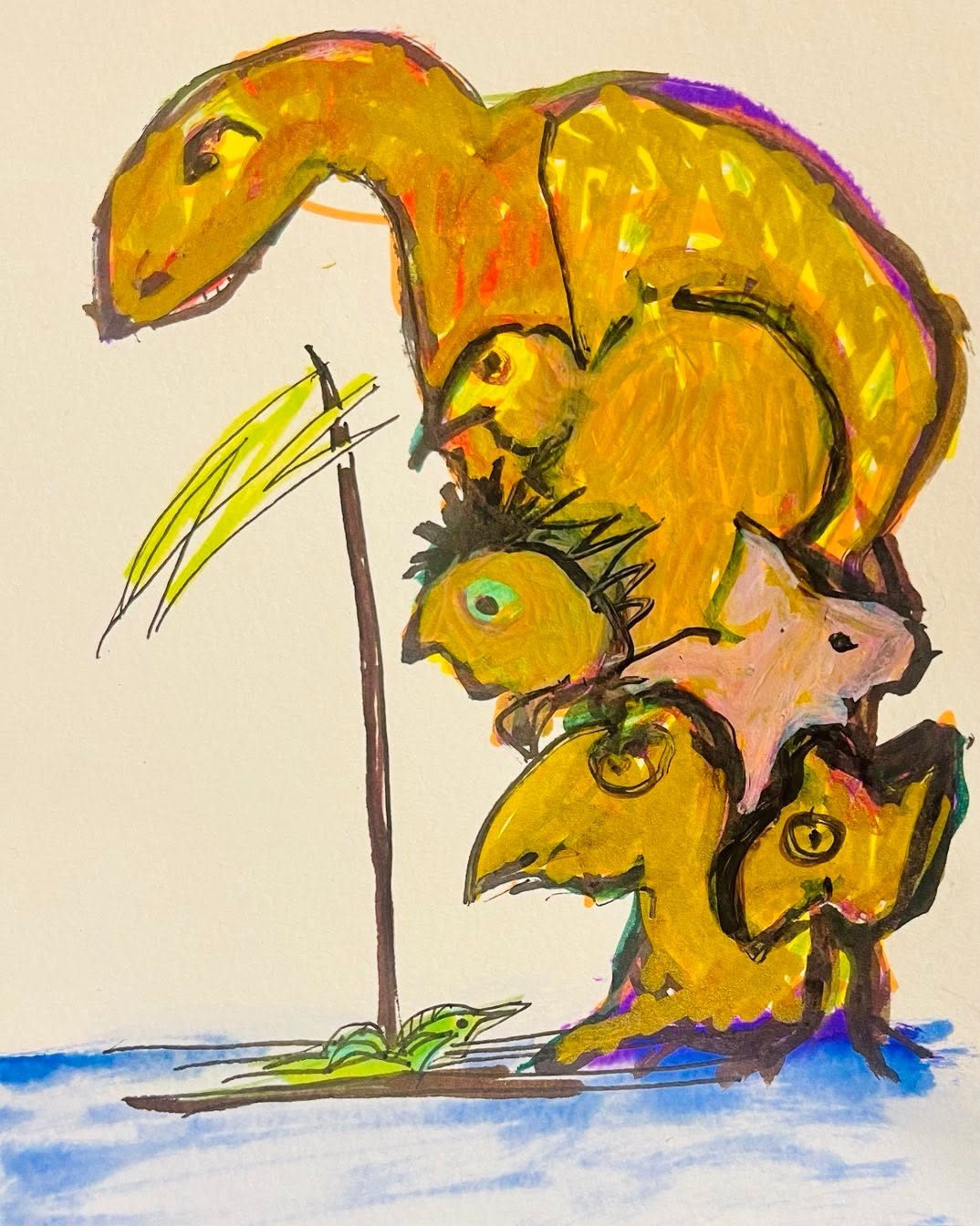 Drawing No. 1,678, 'The ferry was more punctual, but there were still problems.', posted FEB 10, 2024