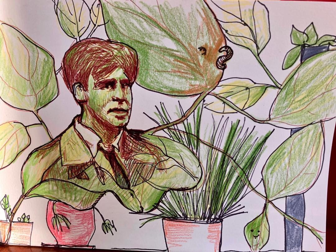 Drawing No. 94, 'Secretly Marty was bored at his family reunions #inktober #inktober2019', posted OCT 5, 2019