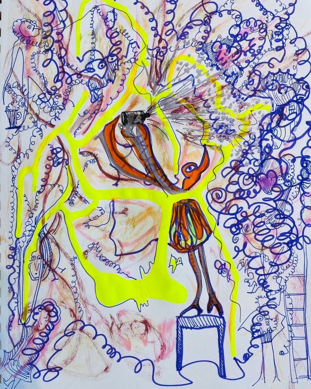 Drawing No. 1,063, 'Cecile tried everything to get the bug spray out of the air.', posted JUN 24, 2022